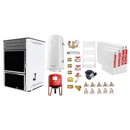 Pachet Termosemineu pe lemn Fornello Dila Eco 29 kw