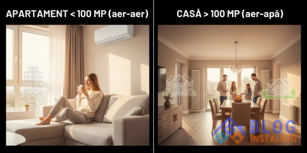 casa mare pompa aer-apa apartament pompa aer-aer